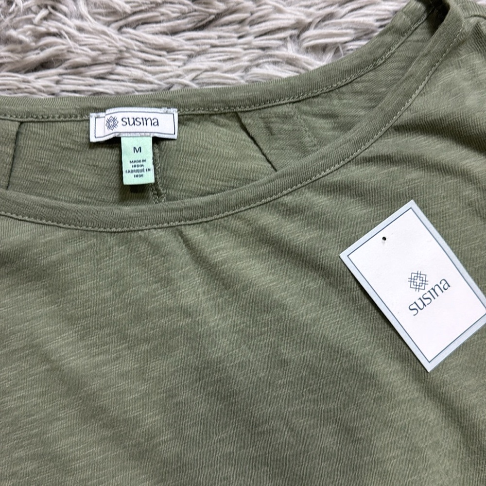 NWT Susina Green Short Sleeve Tee Size M - Picture 3 of 6